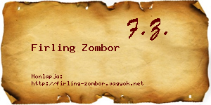 Firling Zombor névjegykártya